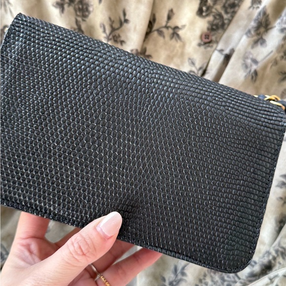 CHANEL Black Vintage Lizard Single Flap Bag Small GHW - Picture 8 of 15